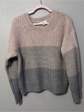 Cozy Ombre Knit Sweater in Nude and Gray - Unbranded